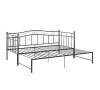 vidaXL Canapé-lit Cadre de lit noir métal 90x200 cm