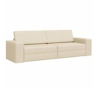 vidaXL Canapé-Lit Crème 245 x 78 x 77 cm Tissu, Canapé-lit en Velours Chic, Assise rectangulaire Moderne, Couchage Gain de Place pour Relaxation Urbaine