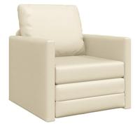 vidaXL Canapé-Lit Crème 74 x 77 x 81 cm Simili Cuir, Canapé-lit Moderne pour Salon, rectangulaire, en Velours, Convertible, Gain de Place, Assise Polyvalente