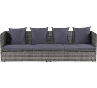 vidaXL Canapé-lit de jardin 200x60 cm Poly rotin gris