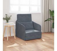 vidaXL Canapé-lit de sol 2 en 1 velours 1 place gris foncé 65×80×83 cm tissu anti-tâche