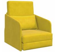Vidaxl Canapé-Lit De Sol 2-En-1 Jaune 65x80x83 Cm Velours Jaune