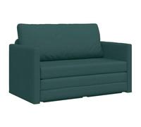 vidaXL Canapé Lit de Sol 2-en-1 Vert Foncé Mobilier de Salon Compact Confortable Tissu en Polyester Loveseat Moderne Convertible Rembourré Intérieur pour Petits Espaces