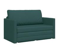 vidaXL Canapé Lit de Sol 2-en-1 Vert Foncé Mobilier de Salon Compact Confortable Tissu en Polyester Loveseat Moderne Convertible Rembourré Intérieur pour Petits Espaces