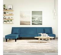 Vidaxl Canapé-Lit En Forme De L Bleu 255x140x70 Cm Velours Bleu