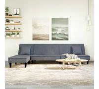 vidaXL Canapé-lit en forme de L gris 255x140x70 cm velours 3157252