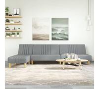 Vidaxl Canapé-Lit En Forme De L Gris Clair 255x140x70 Cm Tissu Gris