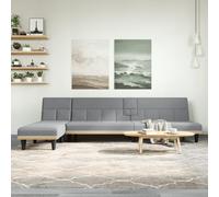 Vidaxl Canapé-Lit En Forme De L Gris Clair 255x140x70 Cm Tissu Gris