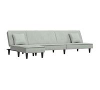 vidaXL Canapé-lit en Forme de L Gris Clair 255x140x70 cm Velours