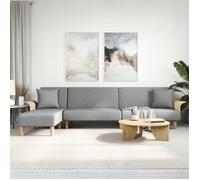 vidaXL Canapé-lit en forme de L gris clair 279x140x70 cm tissu 3157211