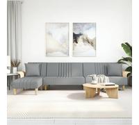 Vidaxl Canapé-Lit En Forme De L Gris Clair 279x140x70 Cm Tissu Gris