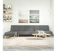Vidaxl Canapé-Lit En Forme De L Gris Foncé 255x140x70 Cm Tissu Gris