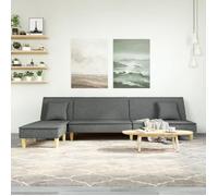 Canapé-lit en forme de L tissu gris foncé 255x140x70 cm