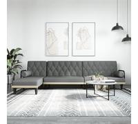 Vidaxl Canapé-Lit En Forme De L Gris Foncé 260x140x70 Cm Tissu Gris
