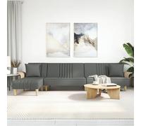 Canapé-lit en forme de L gris foncé 279x140x70 cm tissu canapé de jour vidaXL