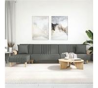 Vidaxl Canapé-Lit En Forme De L Gris Foncé 279x140x70 Cm Tissu Gris