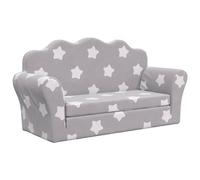 vidaXL Canapé-lit enfant 2 places - lit de jour avec dossier et accoudoirs, gris clair 357058