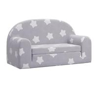 vidaXL Canapé-lit enfant 2 places Lit de jour avec dossier et accoudoirs Gris clair 357022