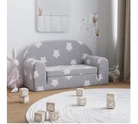 vidaXL Canapé-lit enfant 2 places Lit de jour avec dossier et accoudoirs Gris clair 357022