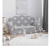 vidaXL Canapé-lit Enfant 2 Places Lit de Jour avec Dossier et Accoudoirs Lit d'Invité pour Tout-petits Chambre Gris Clair 357058