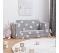 vidaXL Canapé-lit Enfant 2 Places, Lit de Jour avec Dossier et Accoudoirs, Lit d'Invité pour Tout-petits Salon, Gris Clair 357034 Gris G