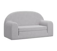 vidaXL Canapé-lit Enfants 2 Places Gris Clair Peluche Douce
