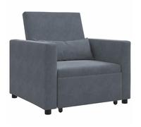 vidaXL Canapé-lit escamotable simple avec des roues Gris foncé Velours 42002698
