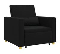 vidaXL Canapé-lit escamotable Simple Noir 90 x 165 x 87 cm Tissu, Sofa avec Dossier réglable, Meuble Moderne pour Salon, lit d’appoint, Assise Polyvalente pour invités