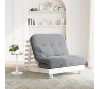 Vidaxl Canapé-Lit Futon Avec Matelas 100x206x11 Cm Bois Massif De Pin Marron