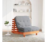 Canapé-lit futon en bois - vidaXL - Dossier réglable - Bois de pin massif - 90x200x8 cm - Marron cire