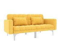 vidaXL Canapé-lit Jaune Tissu Jaune G