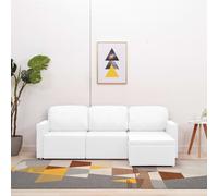 Vidaxl Canapé-Lit Modulaire 3 Places Blanc Similicuir Blanc