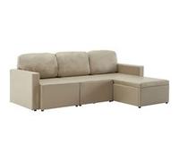 vidaXL Canapé-lit modulaire 3 places Cappuccino Similicuir Brun G