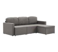 vidaXL Canapé-lit modulaire 3 places Taupe Tissu Taupe G