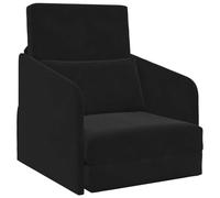 vidaXL Canapé-Lit Noir 65 x 80 x 83 cm Velours, Canapé-lit Ajustable, Fauteuil Moderne pour Le Salon, Gain de Place, Design Convertible pour Vos invités