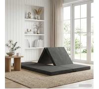 vidaXL Canapé-lit pliable 140 x 67 x 45 cm Gris foncé