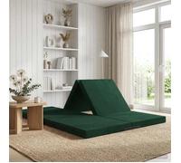 vidaXL Canapé-lit Pliable 140 x 67 x 45 cm Vert foncé, Canapé-lit Pliable Ajustable, mobilier Moderne, Gain de Place pour Chambre, Salon, canapé Multifonctionnel