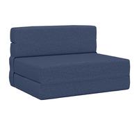 vidaXL Canapé-lit pliant Bleu 190 x 100 x 15 cm Tissu
