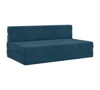 vidaXL Canapé-lit pliable Bleu 152 x 86,5 x 60 cm Tissu, Canapé-lit ajustable, canapé rectangulaire convertible, meuble gain de place pour salon, chambre