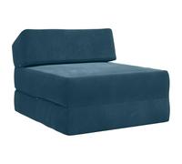 vidaXL Canapé-lit Pliable Bleu 60 x 70 x 41 cm Tissu, Canapé Pliable Compact, Matelas intérieur, Meuble Ajustable, lit Deux-en-Un, Solution Assise Urbaine
