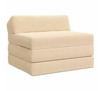 vidaXL Canapé-lit Pliable Crème 200 x 70 x 10 cm, Chambre, Meuble Convertible, Canapé rectangulaire, Gain de Place, Literie compacte, Matelas en Mousse