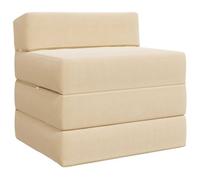 vidaXL Canapé-lit pliable Crème 200 x 70 x 15 cm