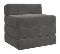 vidaXL Canapé-lit pliable Gris foncé 200 x 70 x 15 cm Velours