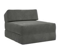 vidaXL Canapé-lit Pliable Gris foncé 60 x 70 x 41 cm Tissu, Canapé Pliable Compact, Matelas intérieur, Meuble Ajustable, lit Deux-en-Un, Solution Assise Urbaine