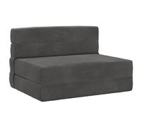 vidaXL Canapé-lit pliant Gris foncé 190 x 70 x 15 cm Velours