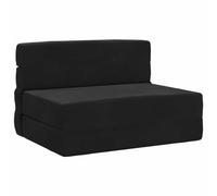 vidaXL Canapé-lit pliable Noir 100 x 80 x 60 cm Tissu, Canapé-lit ajustable, canapé rectangulaire convertible, meuble gain de place pour salon, chambre