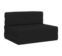 vidaXL Canapé-lit pliant Noir 190 x 100 x 15 cm tissu