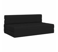 vidaXL Canapé-lit pliant noir 203 x 152 x 15 cm en tissu
