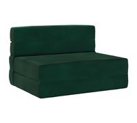 vidaXL Canapé-lit pliant Vert foncé 190 x 100 x 15 cm Velours
