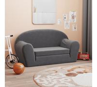 Vidaxl Canapé-Lit Pour Enfants 2 Places Anthracite Peluche Douce Gris